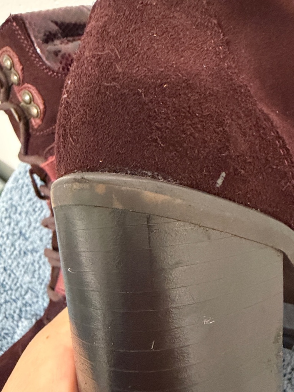 Harley-Davidson Women's Burgundy Suede Lace-Up Heeled Boots - Picture 11 of 14
